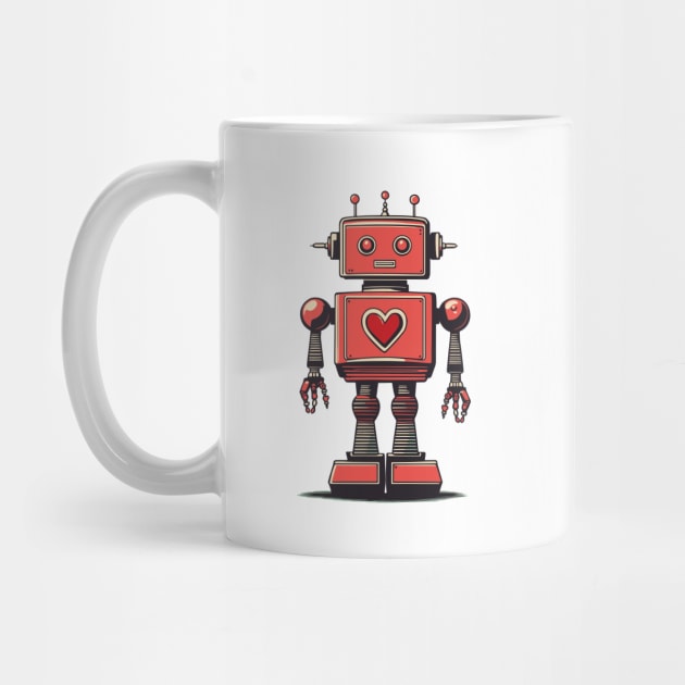 Retro Vintage Tin Robot with Heart by Siren Seventy One